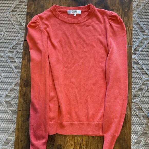 Crosby by Mollie Burch Puff Sleeve Sweater – Red/Coral, Size Small - Picture 1 of 5